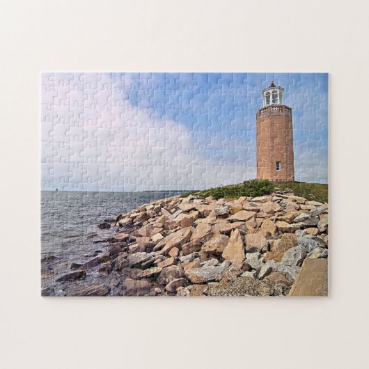 Avery Point Lighthouse, Connecticut Jigzaag Puzzle Legpuzzel (Horizontaal)