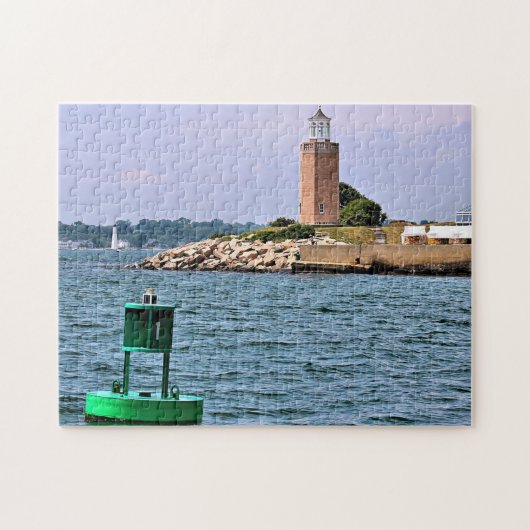 Avery Point Lighthouse, Connecticut Jigzaag Puzzle Legpuzzel (Horizontaal)