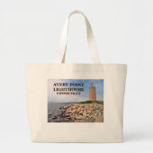 Avery Point Lighthouse, Connecticut Jumbo Canvas t Grote Tote Bag (Voorkant)