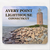 Avery Point Lighthouse, Connecticut Mousepad Muismat (Voorkant)