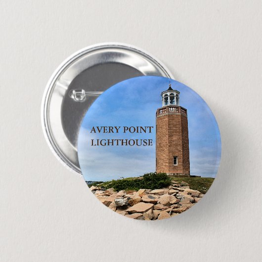 Avery Point Lighthouse, Connecticut Pin Button (Voorkant /achterkant)