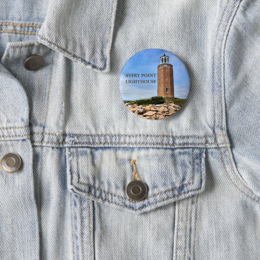 Avery Point Lighthouse, Connecticut Pin Button (In situ)