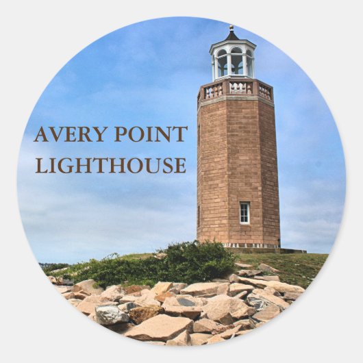 Avery Point Lighthouse, Connecticut Round Stickers (Voorkant)