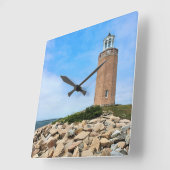 Avery Point Lighthouse, Connecticut Wall Clock Vierkante Klok (Hoek)