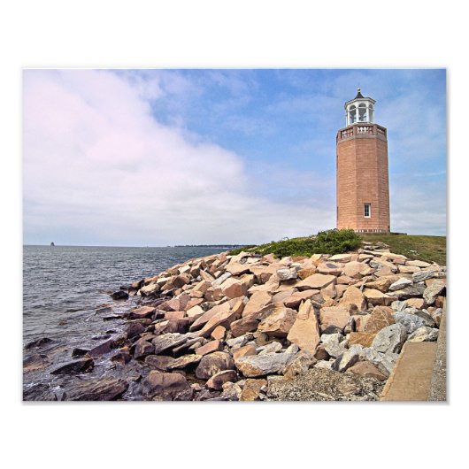 Avery Point Lighthouse, foto's maken Foto Afdruk (Voorkant)