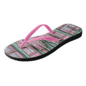 AVERY ~ Roze groen ontwerp ~ Origineel ~ Teenslippers (Schuin)