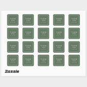 AVERY Rustic Donkergroene Boho Bedankt voor uw bes Vierkante Sticker (Vel)