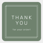 AVERY Rustic Donkergroene Boho Bedankt voor uw bes Vierkante Sticker (Voorkant)