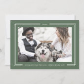 AVERY Sage Green ingelijste koppels Foto Kerstmis Feestdagenkaart (Voorkant)