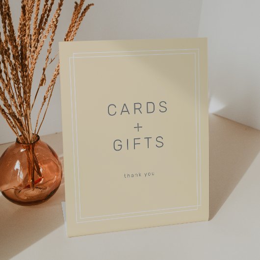 AVERY Simple Neutral Butter Yellow Kaarten en gesc Reclamebord Met Voetstuk