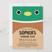 Avery The Duck Squishmallow Birthday Party Kaart (Voorkant)