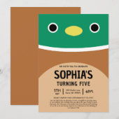 Avery The Duck Squishmallow Birthday Party Kaart (Voorkant / Achterkant)