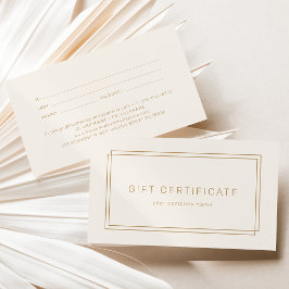 AVERY Vintage Goud Crème Zakelijk Cadeau Certifica Visitekaartje