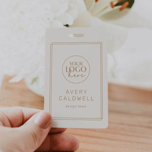 AVERY Vintage Gouden Logo QR Code Personeelskaart Badge