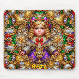 AVERY ~ Vintage kerstpop ~ Mousepad Muismat