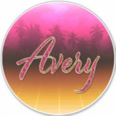 Avery Vorname Name golden pink Aufkleber Sticker (Voorkant)