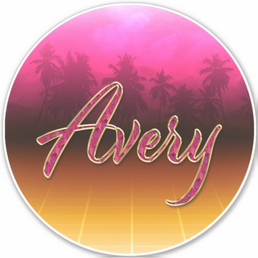 Avery Vorname Name golden pink Aufkleber Sticker (Voorkant)