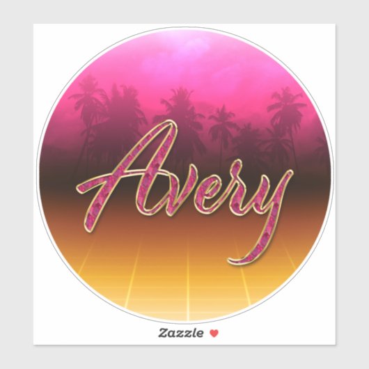 Avery Vorname Name golden pink Aufkleber Sticker (Vel)