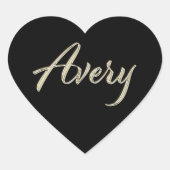 Avery white gold Handwriting Aufkleber Herz Hart Sticker (Voorkant)