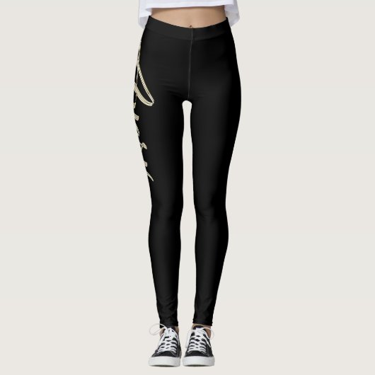 Avery white gold Handwriting Hose Leggings (Voorkant)