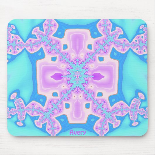 AVERY ~ Zany Pink, Paars en blauw Muismat (Voorkant)