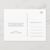 Avery zwart-wit moderne bruiloft Dank u Briefkaart (Achterkant)