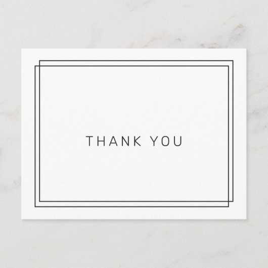 Avery zwart-wit moderne bruiloft Dank u Briefkaart (Voorkant)