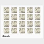 Aves, vogels vierkante sticker (Vel)