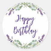 Avexadepaardje Eucalyptus blije verjaardag Ronde Sticker (Voorkant)