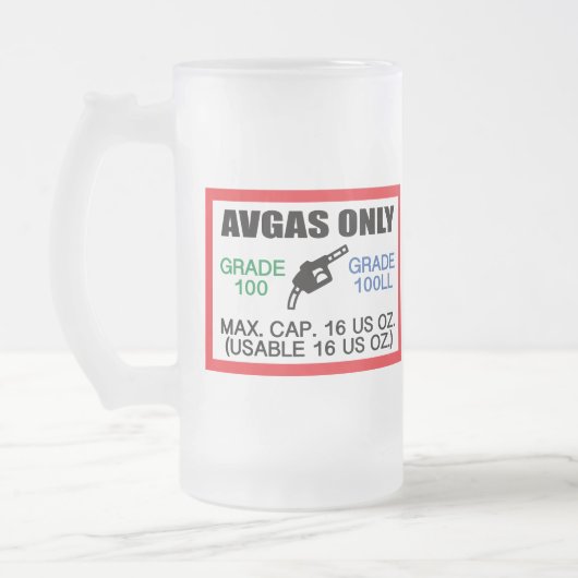 AVGAS / 100LL fuel only Matglas Bierpul (Links)