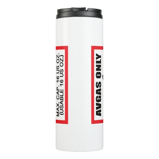 AVGAS / 100LL fuel only Thermosbeker (Achterkant)