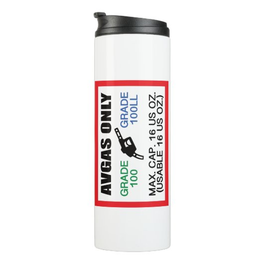 AVGAS / 100LL fuel only Thermosbeker (Geroteerd rechts)