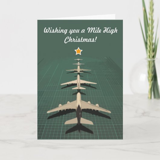 Avgeek Mile High Christmas Feestdagen Kaart (Voorkant)