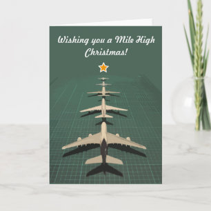 Avgeek Mile High Christmas Feestdagen Kaart