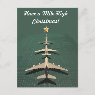Avgeek Mile High Kerstmis Feestdagenkaart