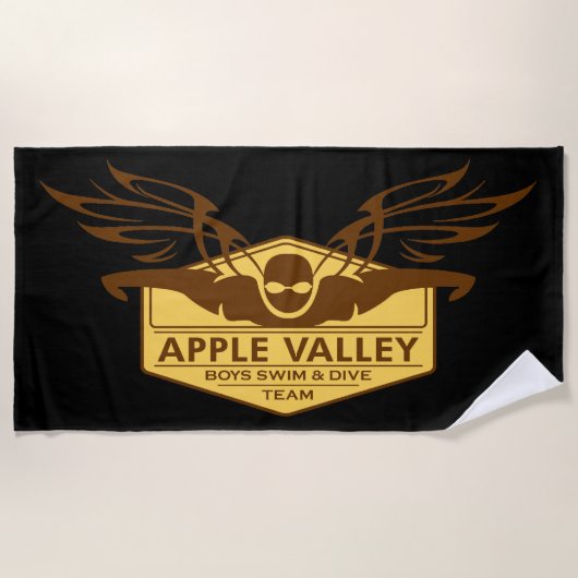 AVHS Boys Swim Dive Logo Handdoek Bruin Goud (Voorkant)