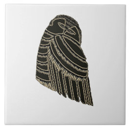 AVIAN ART DECO in BRUINE tegel Tegeltje