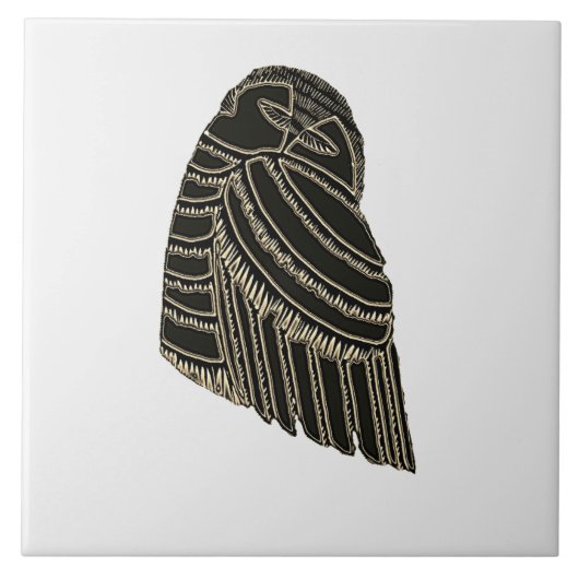 AVIAN ART DECO in BRUINE tegel Tegeltje (Voorkant)