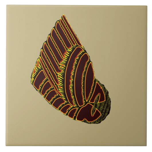 AVIAN ART DECO in GELE tegel Tegeltje (Voorkant)