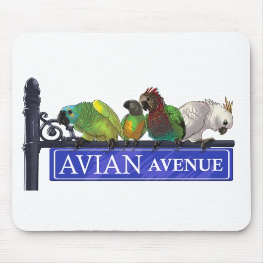 Avian Avenue Mousepad (kies elke kleur) Muismat (Voorkant)