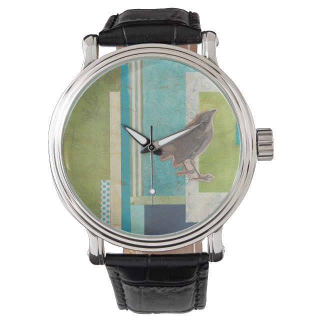 Avian Scrapbook II Horloge (Voorkant)