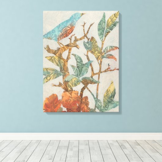 Aviary Collage I Canvas Afdruk (Insitu (Houten vloer))