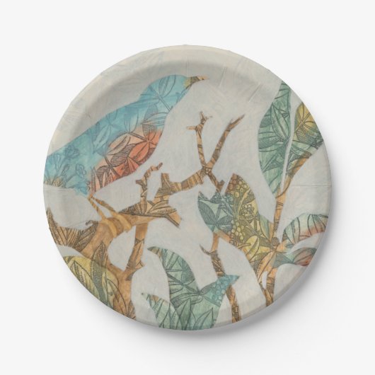Aviary Collage I Papieren Bordje (Voorkant)