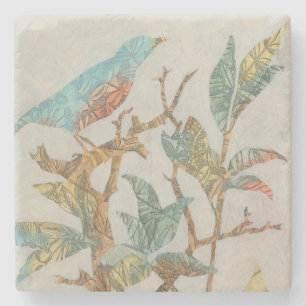 Aviary Collage I Stenen Onderzetter