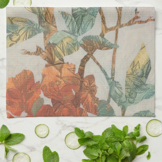 Aviary Collage I Theedoek (Gevouwen)