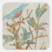 Aviary Collage I Vierkante Sticker (Voorkant)