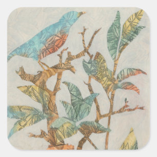 Aviary Collage I Vierkante Sticker