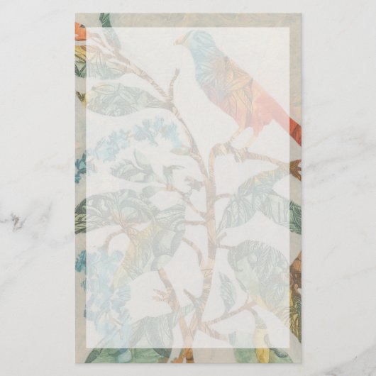 Aviary Collage II Briefpapier (Voorkant)