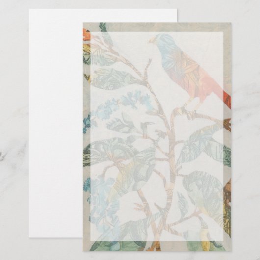 Aviary Collage II Briefpapier (Voorkant / Achterkant)