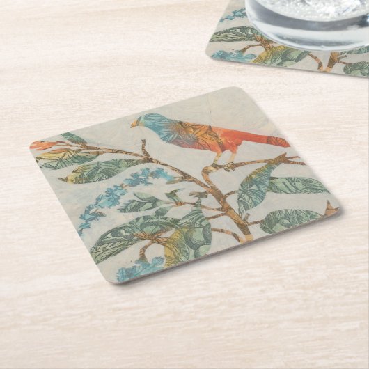 Aviary Collage II Kartonnen Onderzetters (Schuin)